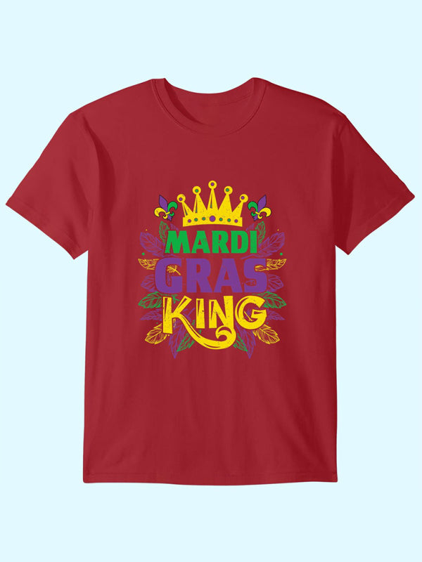 Neues kurzärmliges T-Shirt mit KING-Buchstabenaufdruck 