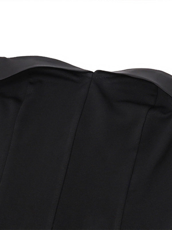 Robe sexy à fermeture éclair pour femme, asymétrique épaule dénudée 