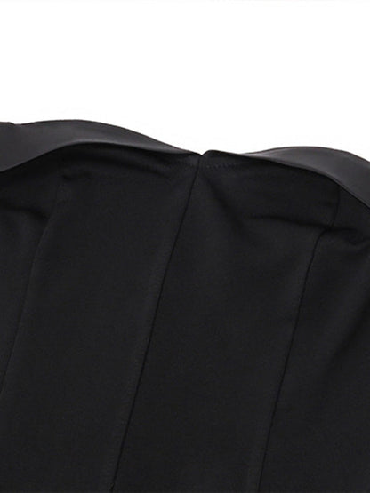 Robe sexy à fermeture éclair pour femme, asymétrique épaule dénudée 