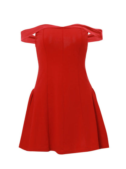 Robe sexy à fermeture éclair pour femme, asymétrique épaule dénudée 