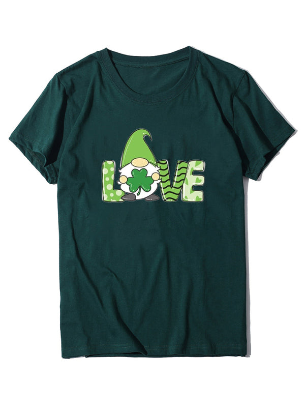 Damen T-Shirt mit Kleeblatt-Motiv, kurzärmelig, St. Patrick&