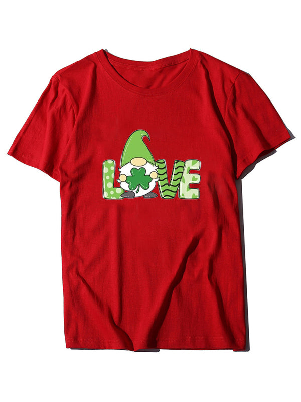 Damen T-Shirt mit Kleeblatt-Motiv, kurzärmelig, St. Patrick&
