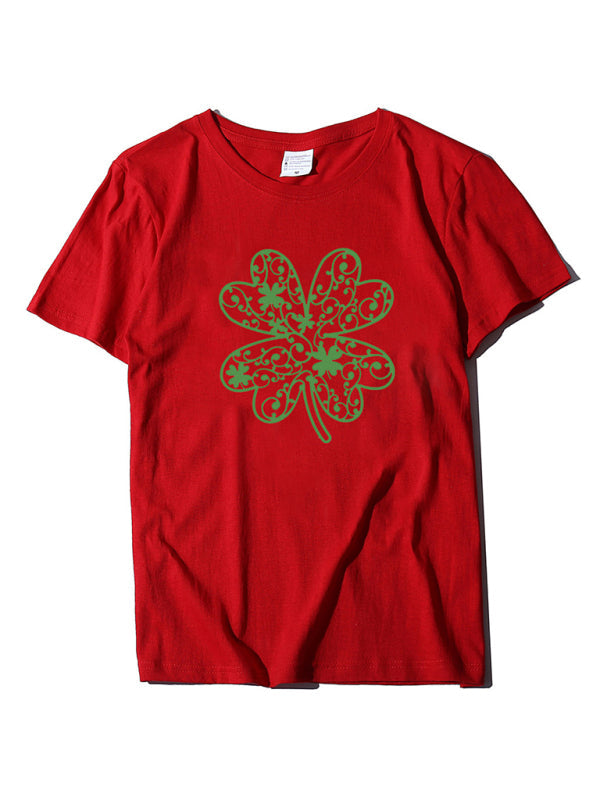 Damen T-Shirt mit Kleeblatt-Motiv, kurzärmelig, St. Patrick&
