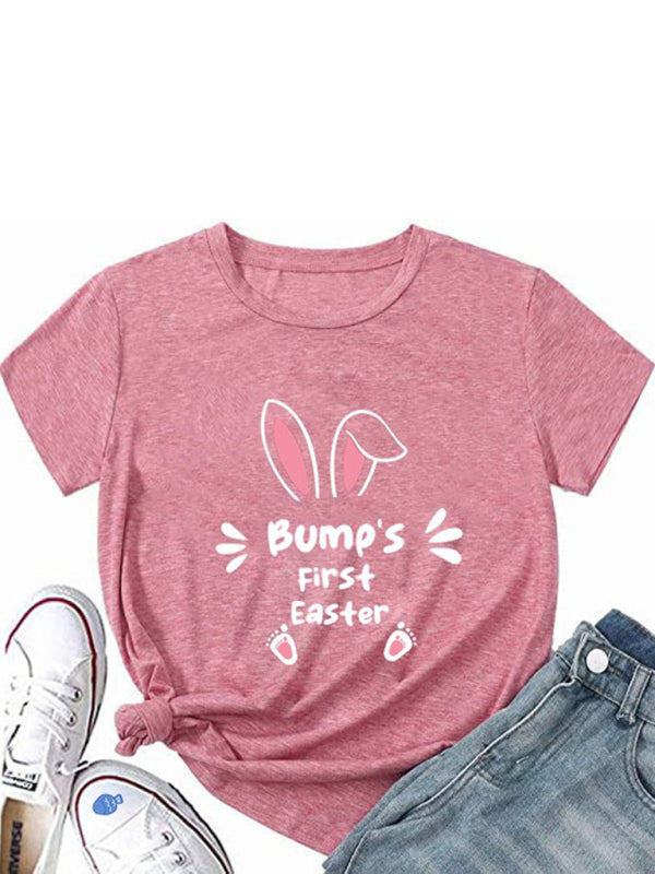Damen Umstands-T-Shirt mit Osterhasen-Print 