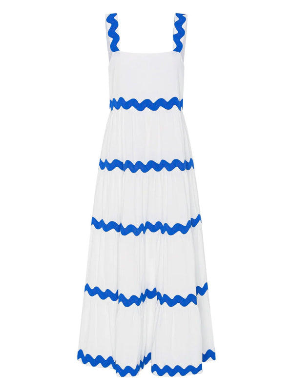 Haut tube ondulé sexy au design Simple, jupe à bretelles surdimensionnée