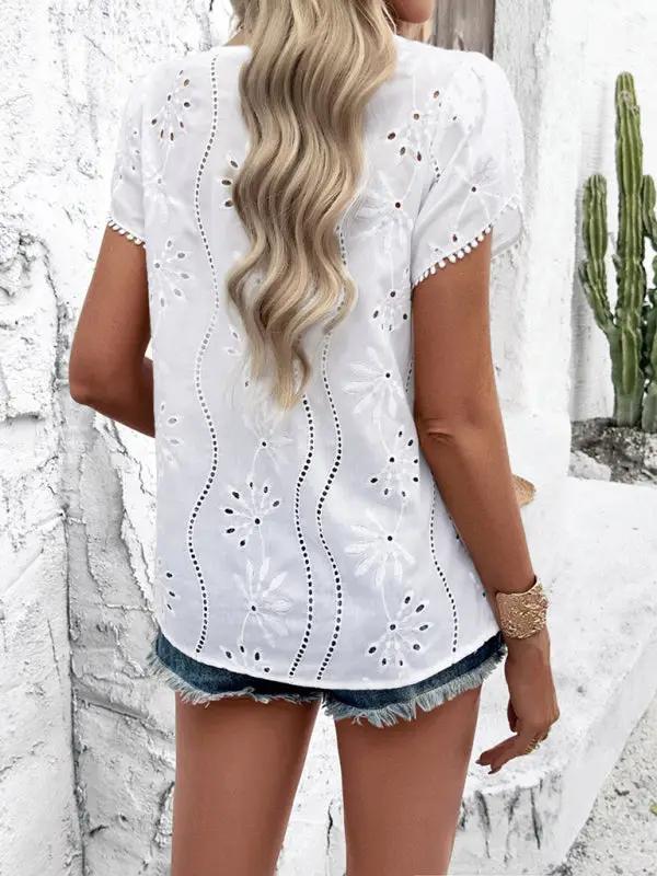 New style casual jacquard short-sleeved top