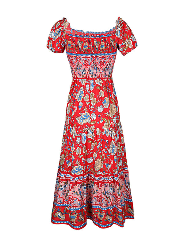Robe imprimée à col unique de style ethnique pour femmes, nouvelle collection 