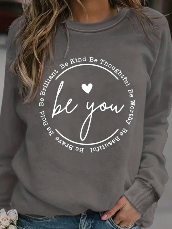 Gray sweatshirt with &