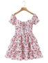Floral one-neck strappy puff cake skirt on hanger