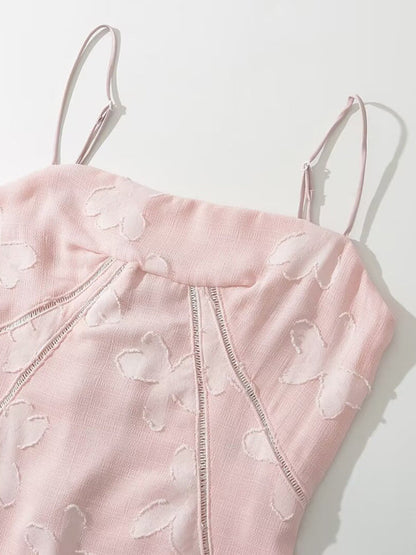 Pink dress top with flower-cut design