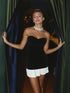 Velvet tube top dress with white pleated skirt
