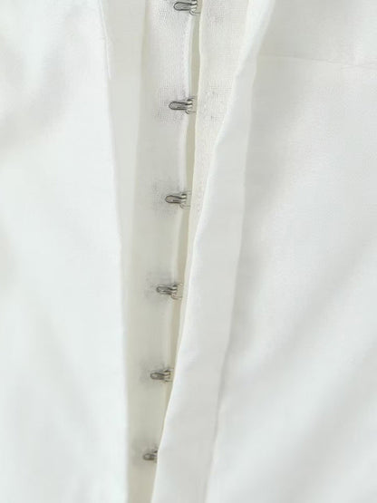 Close-up of dress hook fastenings detail