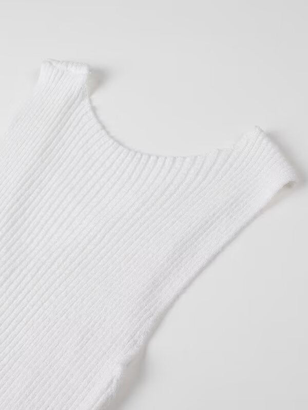 Close-up of white sleeveless dress fabric texture