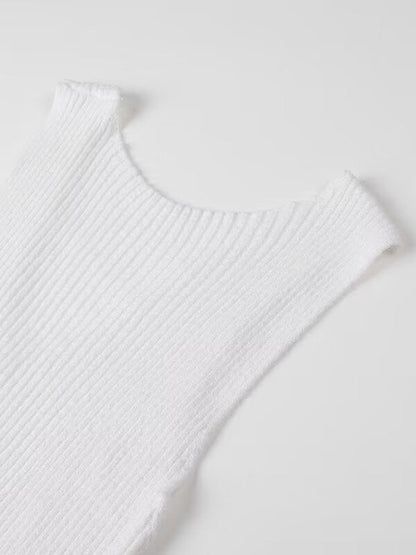 Close-up of white sleeveless dress fabric texture