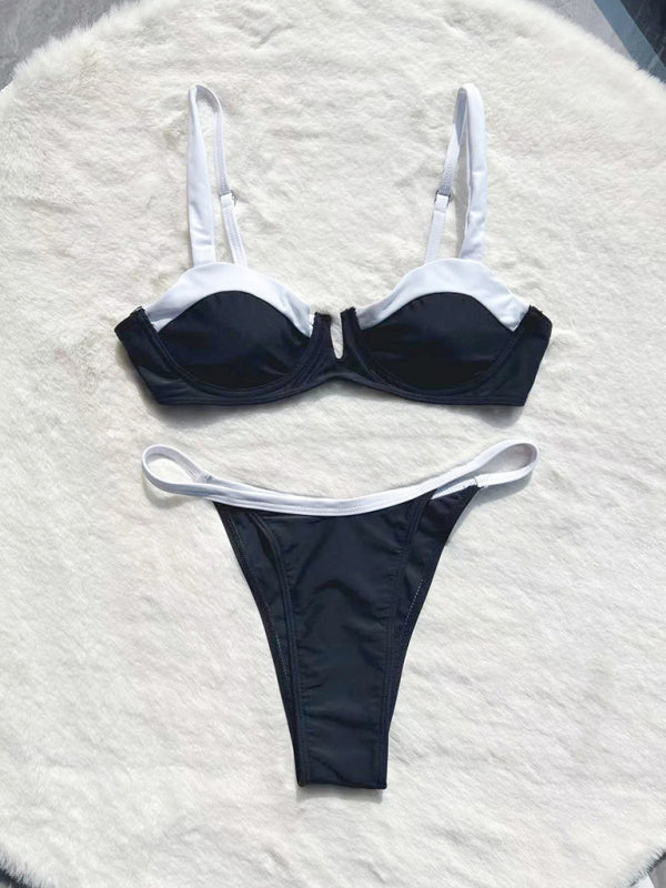 Nouveau bikini taille basse couture sexy fendu maillot de bain pour femme maillot de bain 