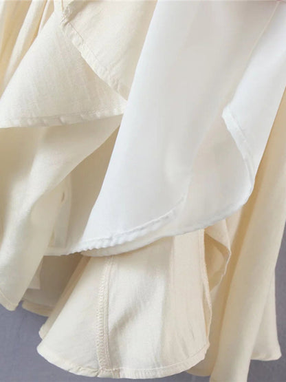 Close-up of pleated skirt fabric detail