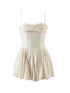 Elegant strapless pleated dress with thin straps