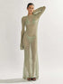 Knitted see-through maxi dress, studio setting