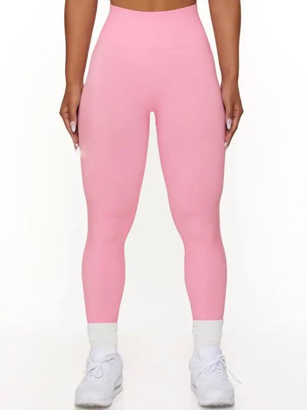 Pantalon de yoga tricoté sans couture, couleur unie, haute élasticité, pour course à pied, sport, fitness, nouvelle collection 