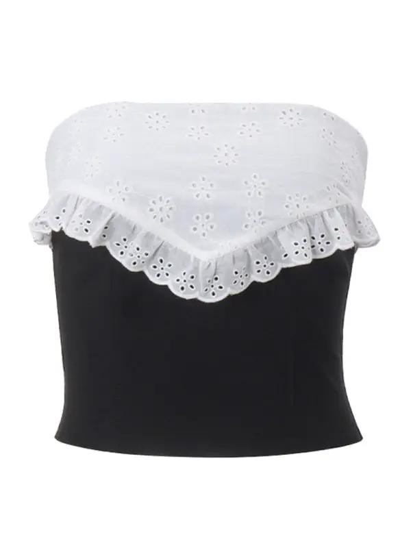 Front view of crochet pattern tube top vest