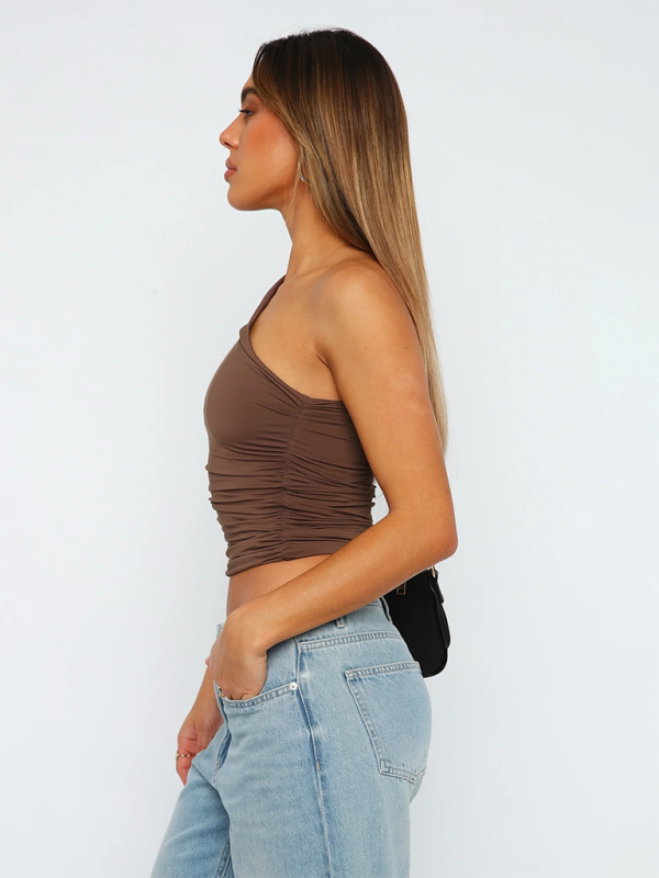 Damenmode Y2k One-Shoulder-Weste sexy Hot Girl Top 