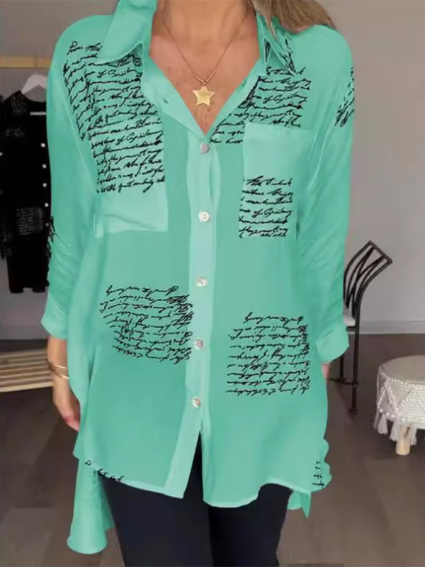 Neue modische Bluse mit Buchstaben-Print für Damen 