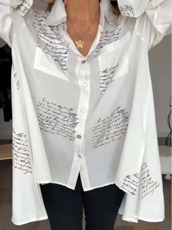 Neue modische Bluse mit Buchstaben-Print für Damen 