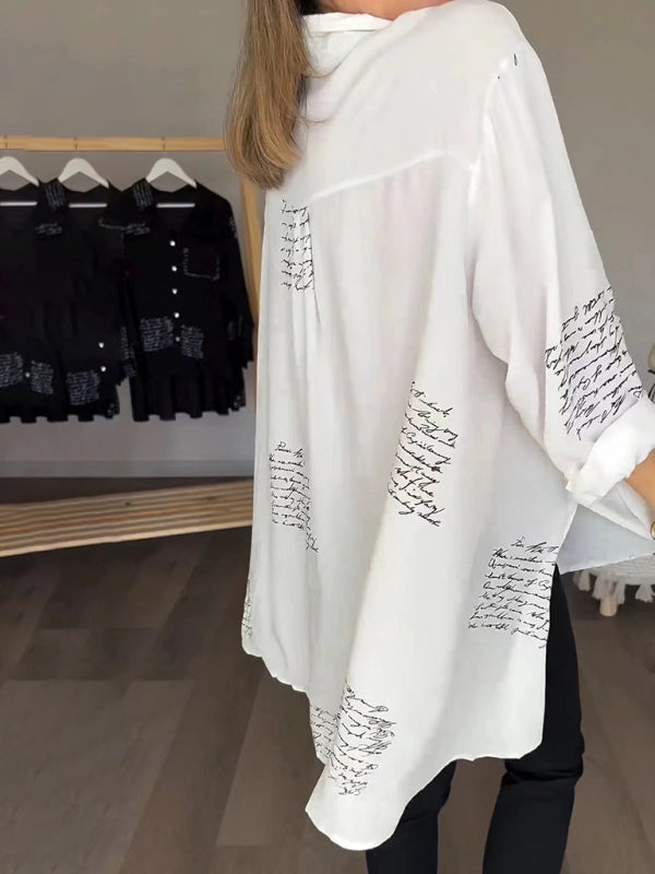 Neue modische Bluse mit Buchstaben-Print für Damen 