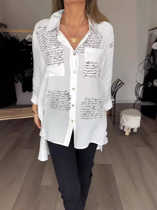 Neue modische Bluse mit Buchstaben-Print für Damen 