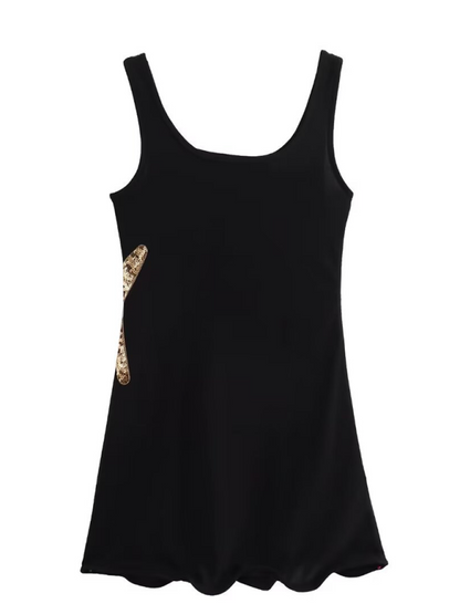 Fashionable Casual Sequin Embroidered Short Tank Top Dress