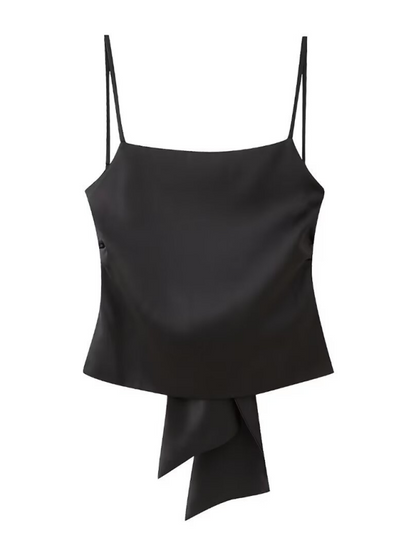 Damen Satin Camisole Top mit Schleife auf der Rückseite 