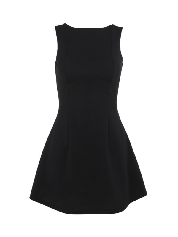 Neues sexy, schmales, rückenfreies Tanktop-Basic-Kleid 