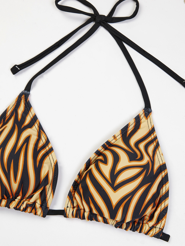 Sexy Bikini-Badeanzug mit Schnürrock für Damen, dreiteilig 