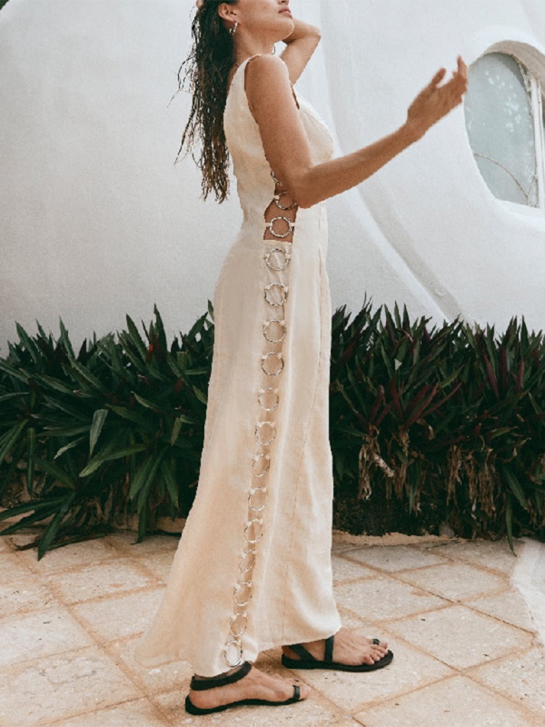 Ärmelloses sexy Kleid mit dekorativem Reifrock im neuen Stil