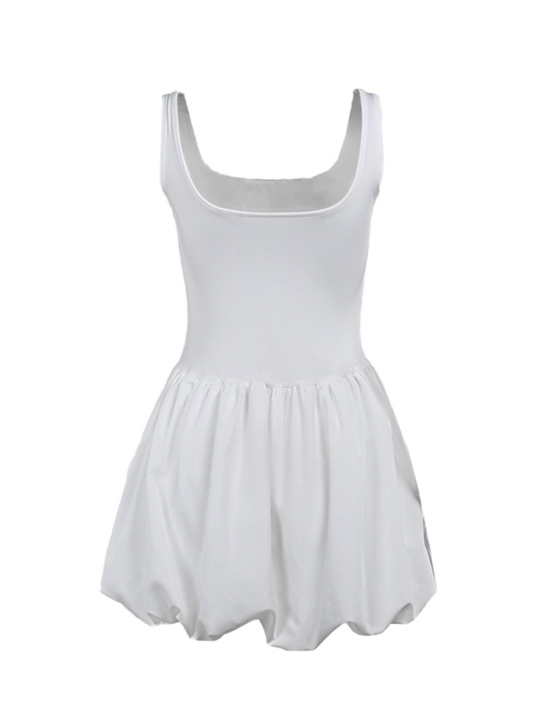 Sexy Knospen-Hosenträgerkleid in Volltonfarbe