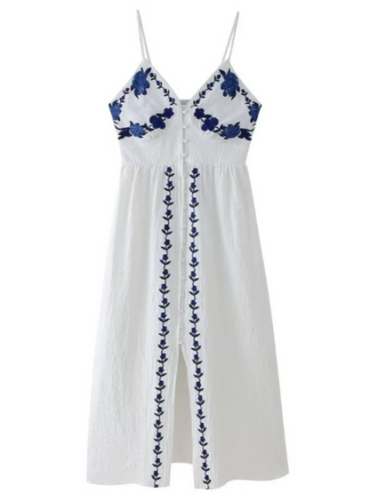 New Fashion Sexy Embroidered Suspender Dress