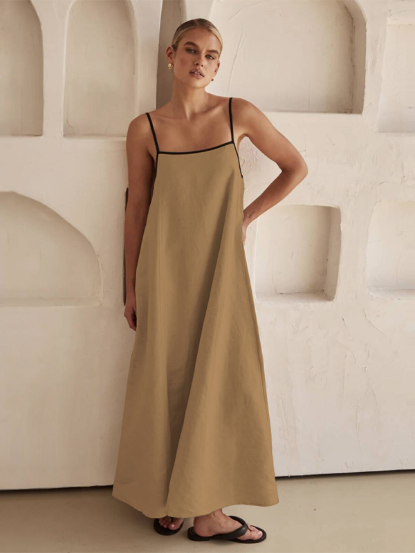 Modisches, lässiges Hosenträgerkleid mit Taschen für Damen