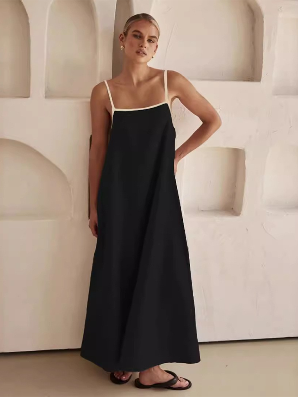 Modisches, lässiges Hosenträgerkleid mit Taschen für Damen 