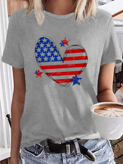 New Independence Day Love Print Women&