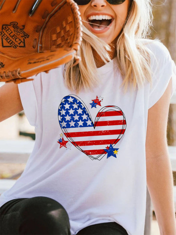 New Independence Day Love Print Women&