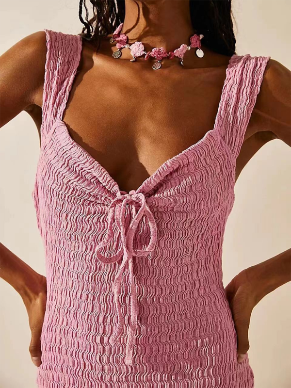 Neue stil damen sexy hot girl einfarbig taille schlitz kleid