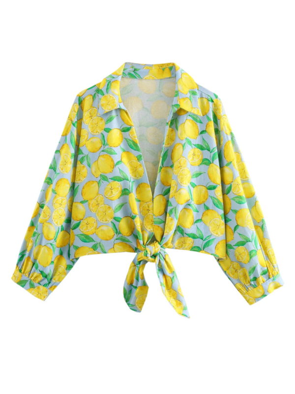 New leisure holiday lemon print shorts suit