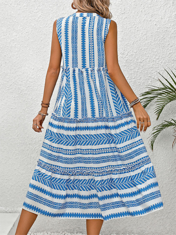 Ärmelloses Bohemian-Resort-Kleid für Damen 