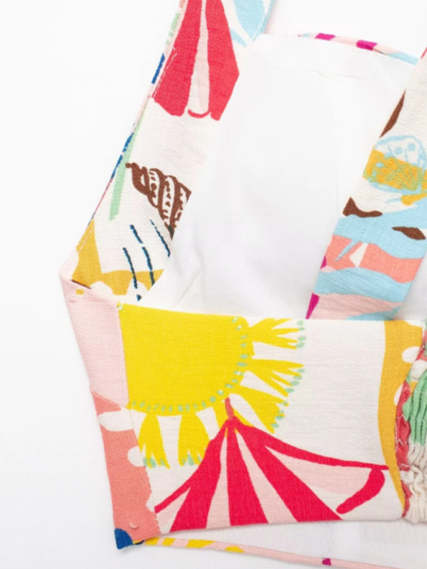 New Resort Patchwork Print Top/Skirt