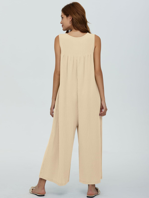 Lässiger Jumpsuit mit Taschenknöpfen für Damen 