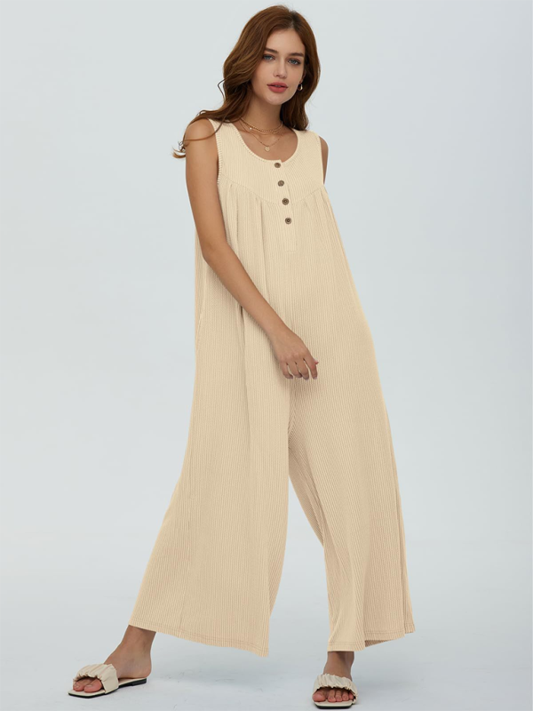 Lässiger Jumpsuit mit Taschenknöpfen für Damen 