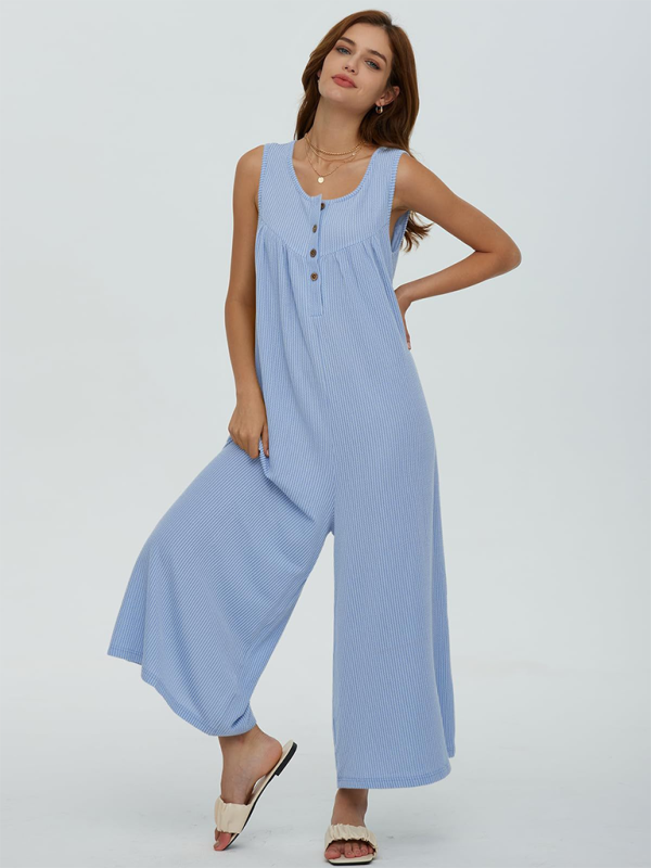 Lässiger Jumpsuit mit Taschenknöpfen für Damen 