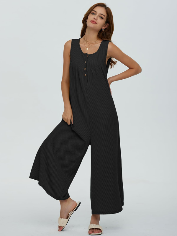 Lässiger Jumpsuit mit Taschenknöpfen für Damen 