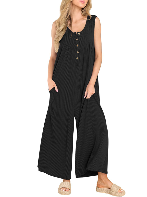 Lässiger Jumpsuit mit Taschenknöpfen für Damen 