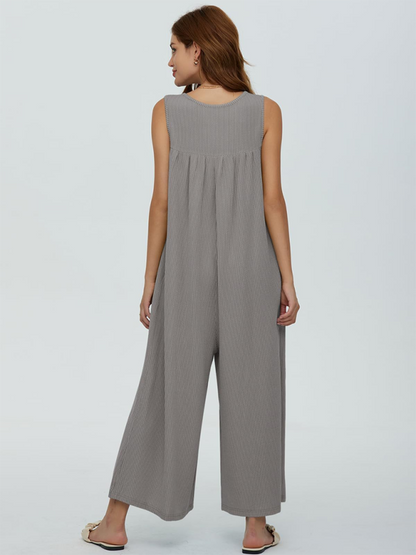 Lässiger Jumpsuit mit Taschenknöpfen für Damen 